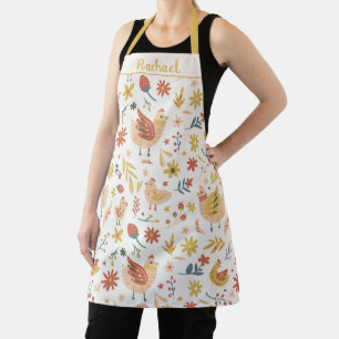 Entwurf eines Whimsischer Hühnerfloral Schürze