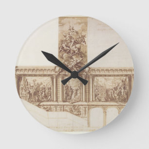 Entwurf für Decken-Wände und Treppenhaus (Stift, Runde Wanduhr