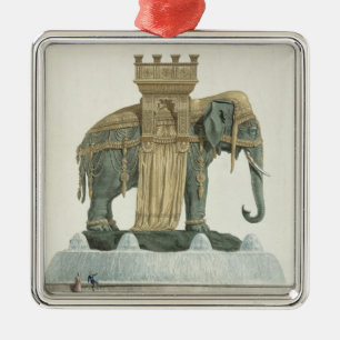 Entwurf für den Elefant-Brunnen Ornament Aus Metall