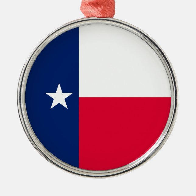 Entwurf für die Flaggen des Staates Texas Silbernes Ornament (Vorne)