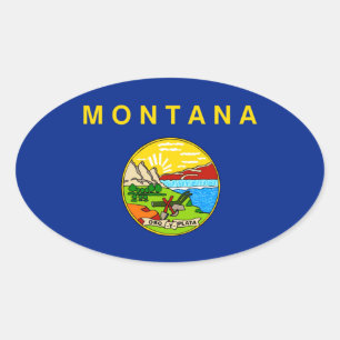 Entwurf für die Staatsflagge von Montana Ovaler Aufkleber