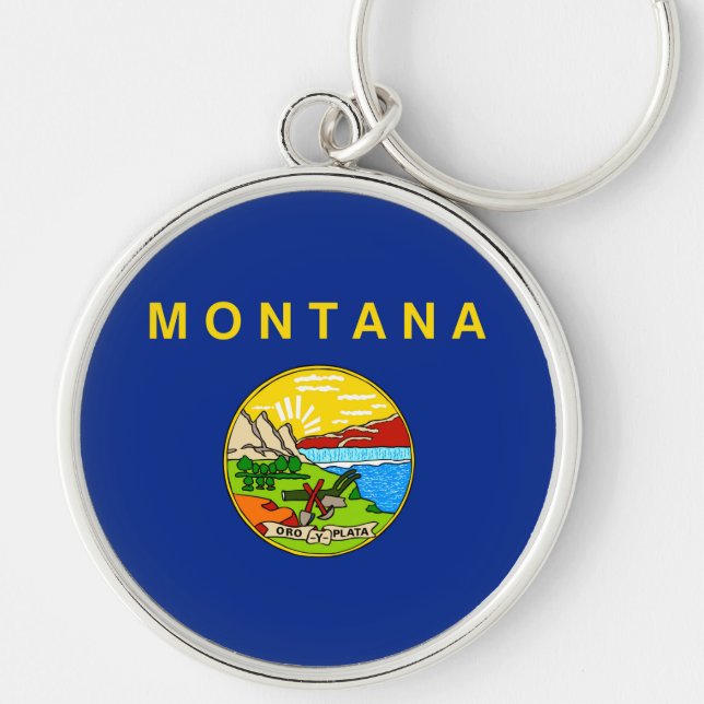Entwurf für die Staatsflagge von Montana Schlüsselanhänger (Vorne)