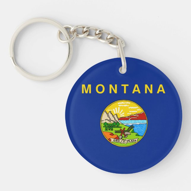 Entwurf für die Staatsflagge von Montana Schlüsselanhänger (Vorderseite)