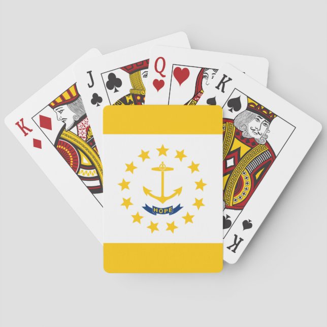 Entwurf für eine Flagge auf der Insel Rhode Spielkarten (Rückseite)