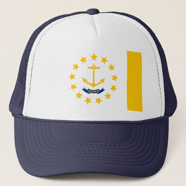 Entwurf für eine Flagge auf der Insel Rhode Truckerkappe (Vorderseite)