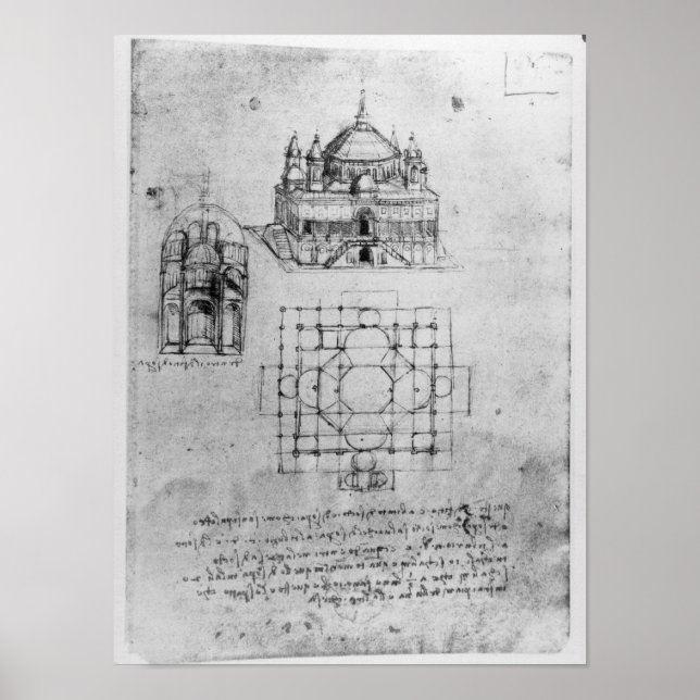 Entwurf für eine Kirche, Fol. 4r Poster (Vorne)