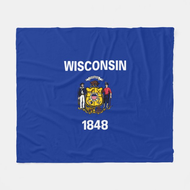 Entwurf für eine Staatsflagge von Wisconsin Fleecedecke (Vorderseite (Horizontal))