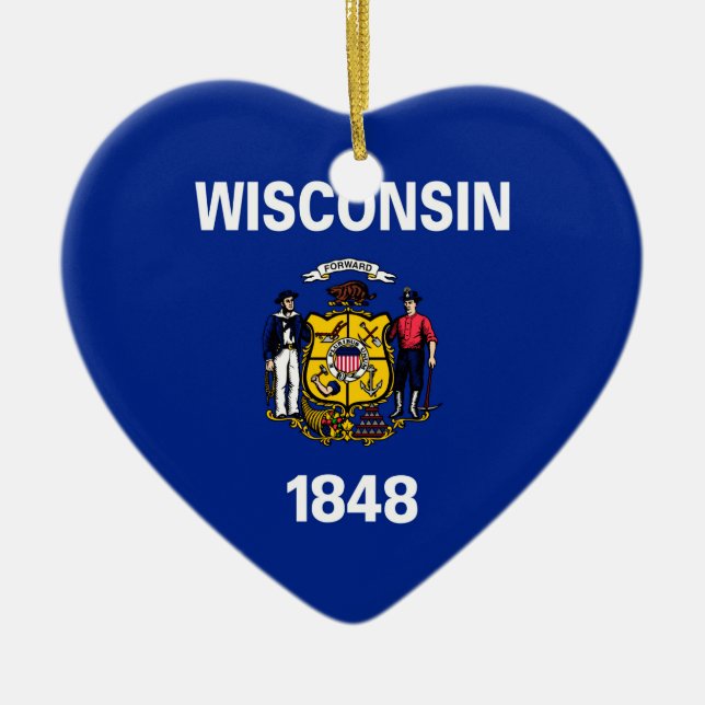 Entwurf für eine Staatsflagge von Wisconsin Keramikornament (Vorne)