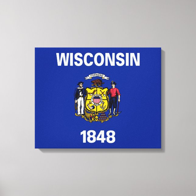 Entwurf für eine Staatsflagge von Wisconsin Leinwanddruck (Vorderseite)