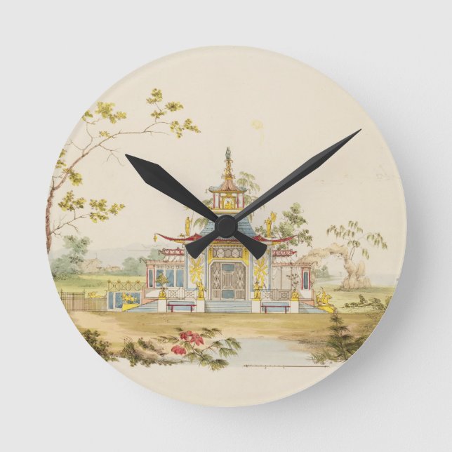 Entwurf für einen chinesischen Tempel, c.1810 (Sti Runde Wanduhr (Vorderseite)