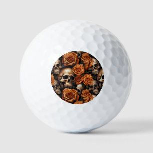 Entwurf für einen Schädel und Rose der Serie 9 Golfball