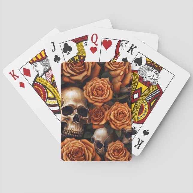 Entwurf für einen Schädel und Rose der Serie 9 Spielkarten (Rückseite)
