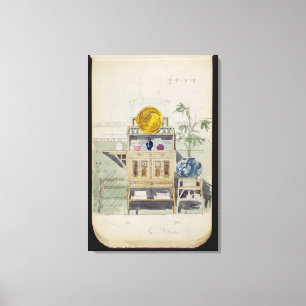 Entwurf für einen Sideboard, c.1860s-70s (w/c u. Leinwanddruck