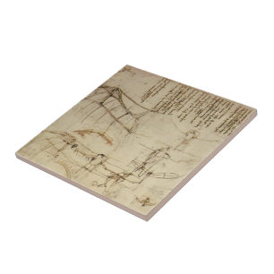 Entwurf LEONARDO DA Vinci- für eine Flugmaschine Fliese