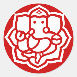 Entwurf Lotuss Ganesha Runder Aufkleber