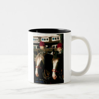 Entwurf Pferd Tandem Zweifarbige Tasse