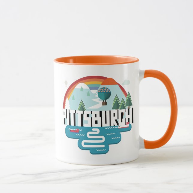Entwurf Pittsburghs, Stadtbild Pennsylvanias | Tasse (Rechts)