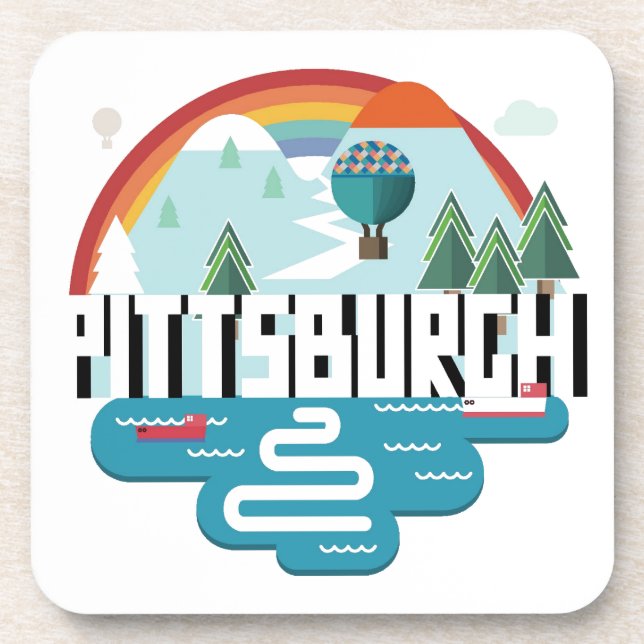 Entwurf Pittsburghs, Stadtbild Pennsylvanias | Untersetzer (Vorderseite)