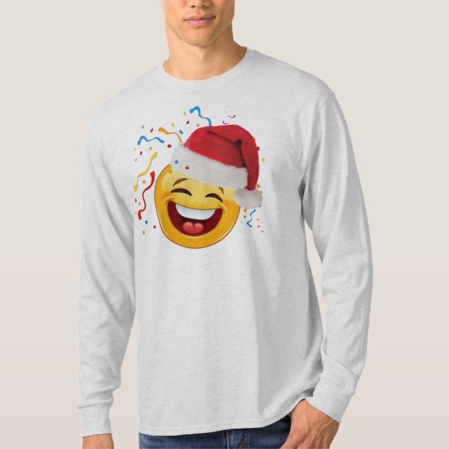Entwurf T-Shirt emoji Party glückliches Weihnachts (Vorderseite)