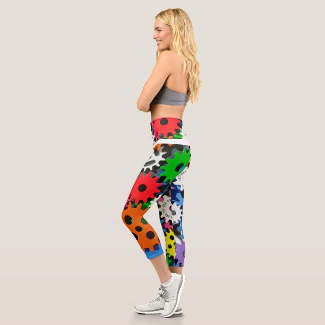 Entwurf von farbigen Zahnrädern Capri Leggings (Links)