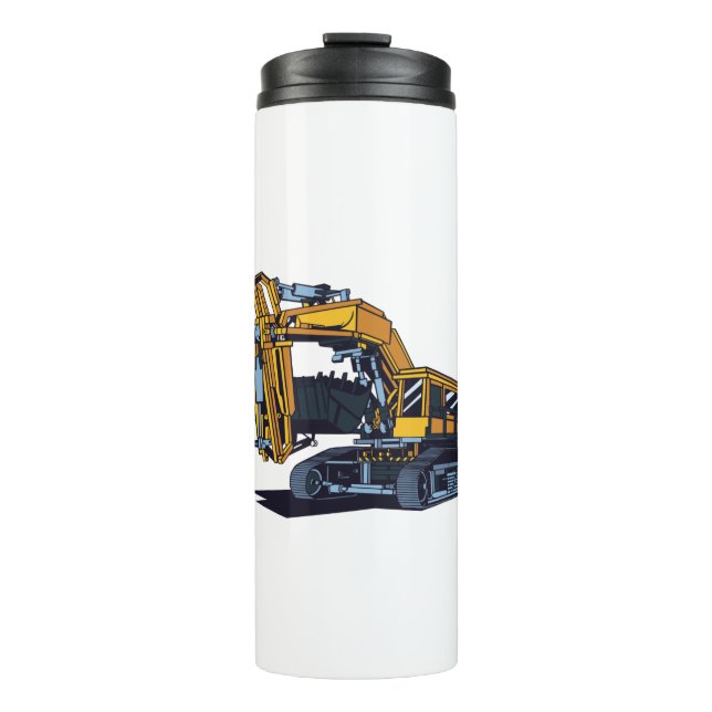 Entwurf von Gelben Baggermaschinen Thermosbecher (Vorderseite)