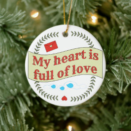 Entwurf von Herzwärmemitteilungen Keramik Ornament