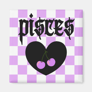 Entwurf von Pisces gothic ästhetic Checkered Cherr Magnet