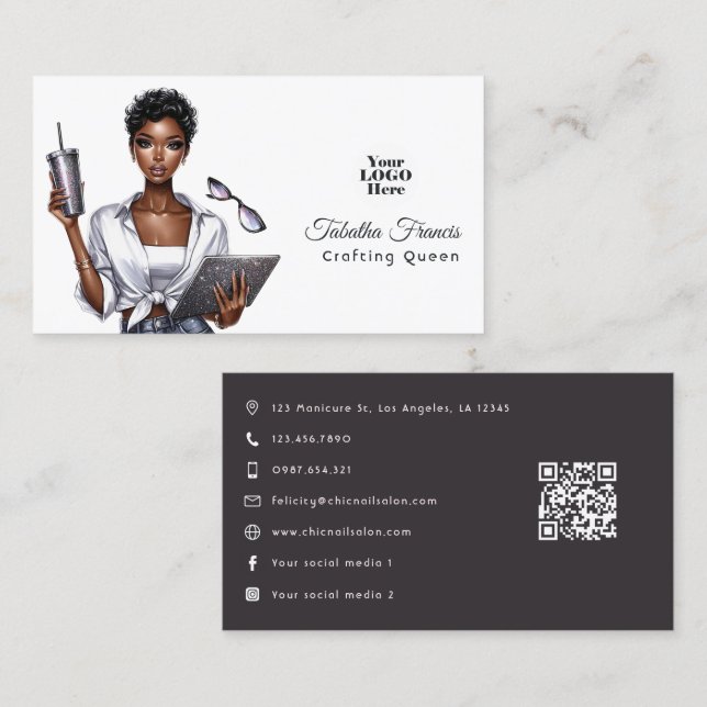 Entwurf von Queen Design für afrikanisch-amerikani Visitenkarte (Vorne/Hinten)