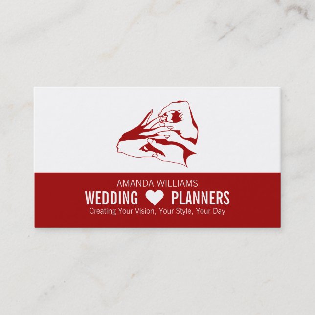 Entwurf von Vorschlägen, Hochzeitsplaner Visitenkarte (Vorderseite)