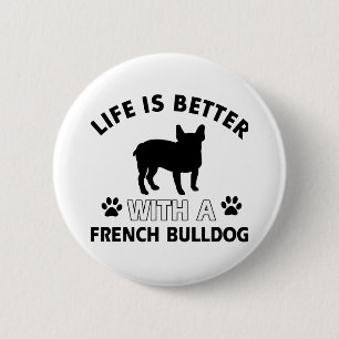 Entwürfe der französischen Bulldogge Button