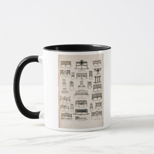 Entwürfe für Gartensitze, von 'einem Kompendium Tasse (Links)