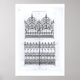 Entwürfe für Gusseisengeländer, von 'Macfarlanes Poster