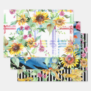Entwürfe für Sonnenblumenwasser Geschenkpapier Set
