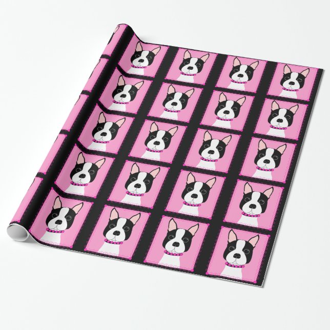 Entwurfs-Packpapier Bostons Terrier Geschenkpapier (Ungerollt)