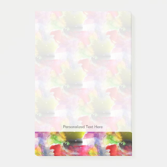 Entwurfsbeschaffenheit rot, gelbes Aquarell Post-it Klebezettel (Vorderseite)