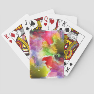 Entwurfsbeschaffenheit rot, gelbes Aquarell Spielkarten