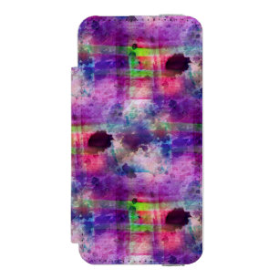 Entwurfsgrün, lila Beschaffenheit Watercolor Incipio Watson™ iPhone 5 Geldbörsen Hülle
