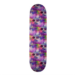 Entwurfsgrün, lila Beschaffenheit Watercolor Skateboard