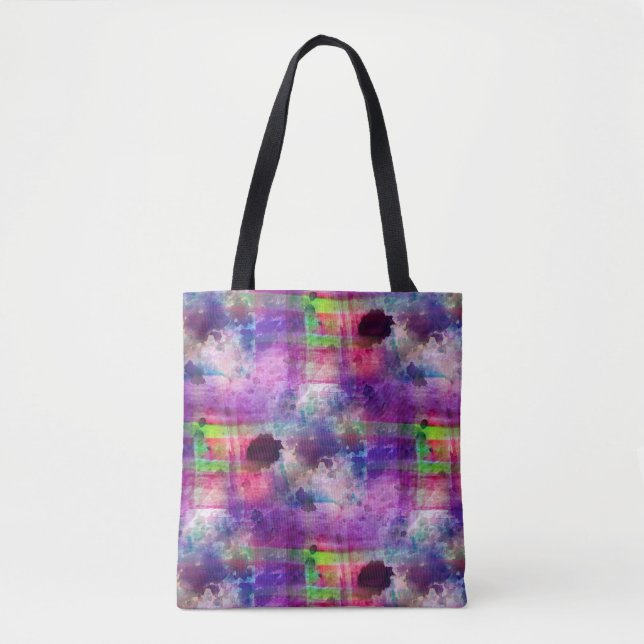 Entwurfsgrün, lila Beschaffenheit Watercolor Tasche (Vorderseite)