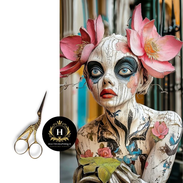 Entzaubernd Gothic Gargoyle floral Crown Decoupage Seidenpapier (Von Creator hochgeladen)