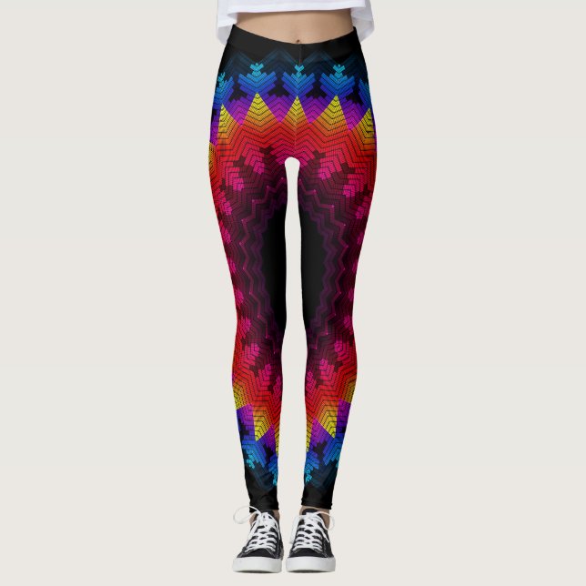 Entzerrer-Mandala Leggings (Vorderseite)