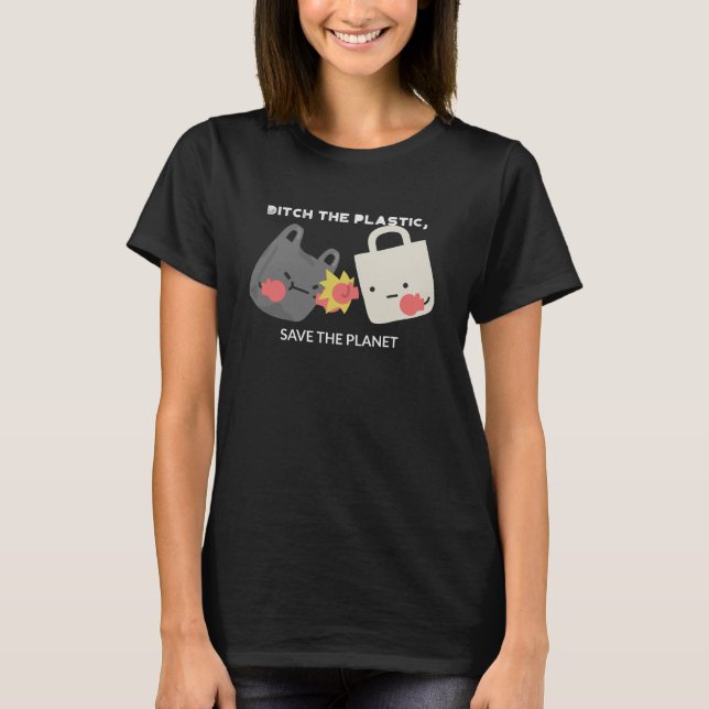 Entzippen des Plastiks - retten Sie den Planeten T-Shirt (Vorderseite)