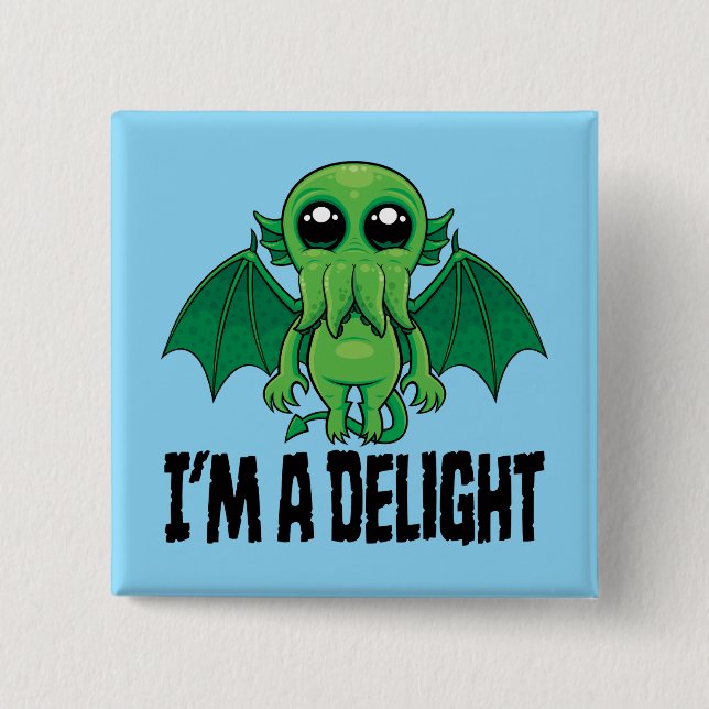 Entzückend süßes Cthulhu-Monster Button (Vorderseite)