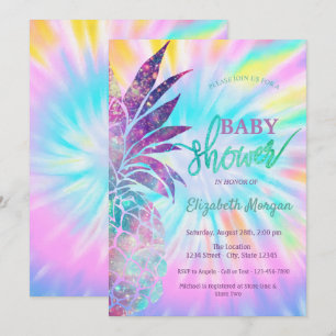 Entzückende Ananas-Tie-Dye-Baby-Party Einladung