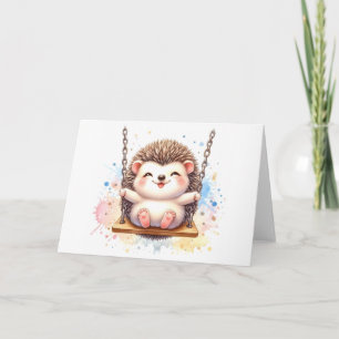 Entzückende Baby-Igel-Launige Wasserfarben-Karte Karte