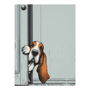 Entzückende Basset Hound-Hunde-Wandkunst Fotodruck