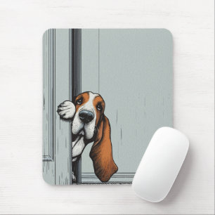 Entzückende Basset Hound-Hunde-Wandkunst Mousepad