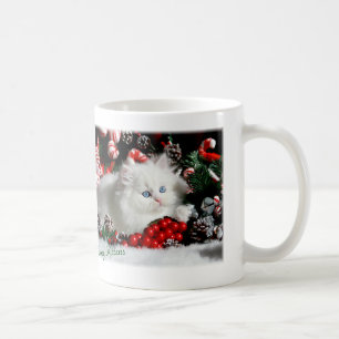 Entzückende blaue mit Augen weiße Perser Coffe Kaffeetasse