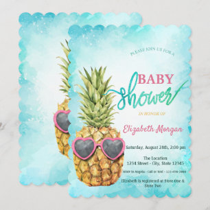 Entzückende Coole Ananas Tropische Babyparty Einladung