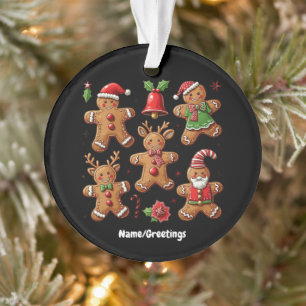 Entzückende Doodle von Lebkuchen-Festtagsplätzchen Ornament